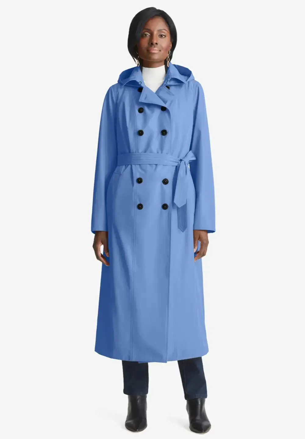 Double Breasted Long Trench Raincoat