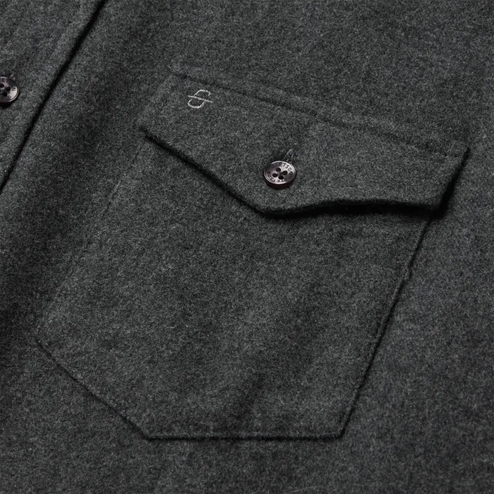 Heathered Flannel Button-Down Shirt