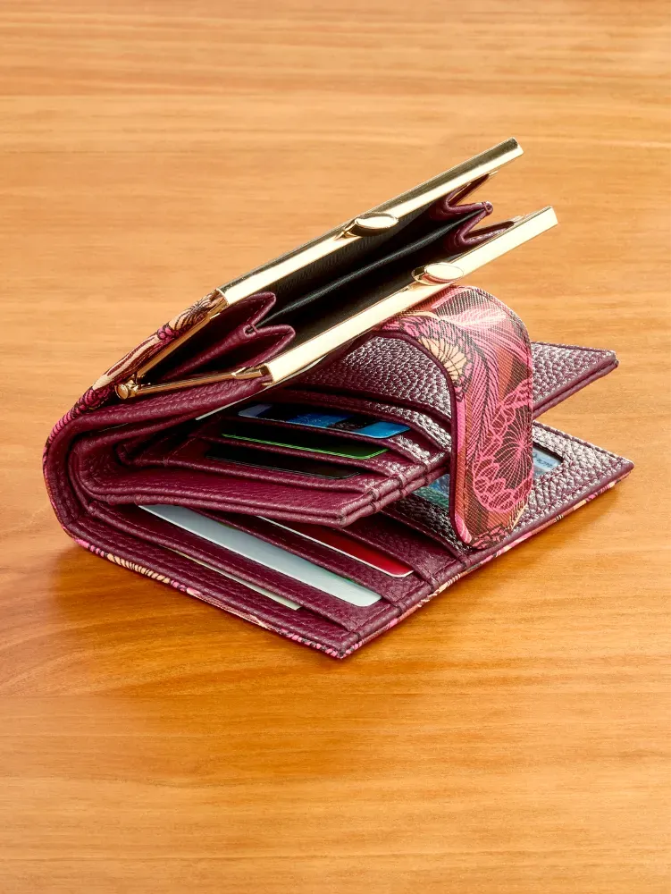 Bold Floral RFID-Blocking Bi-Fold Wallet