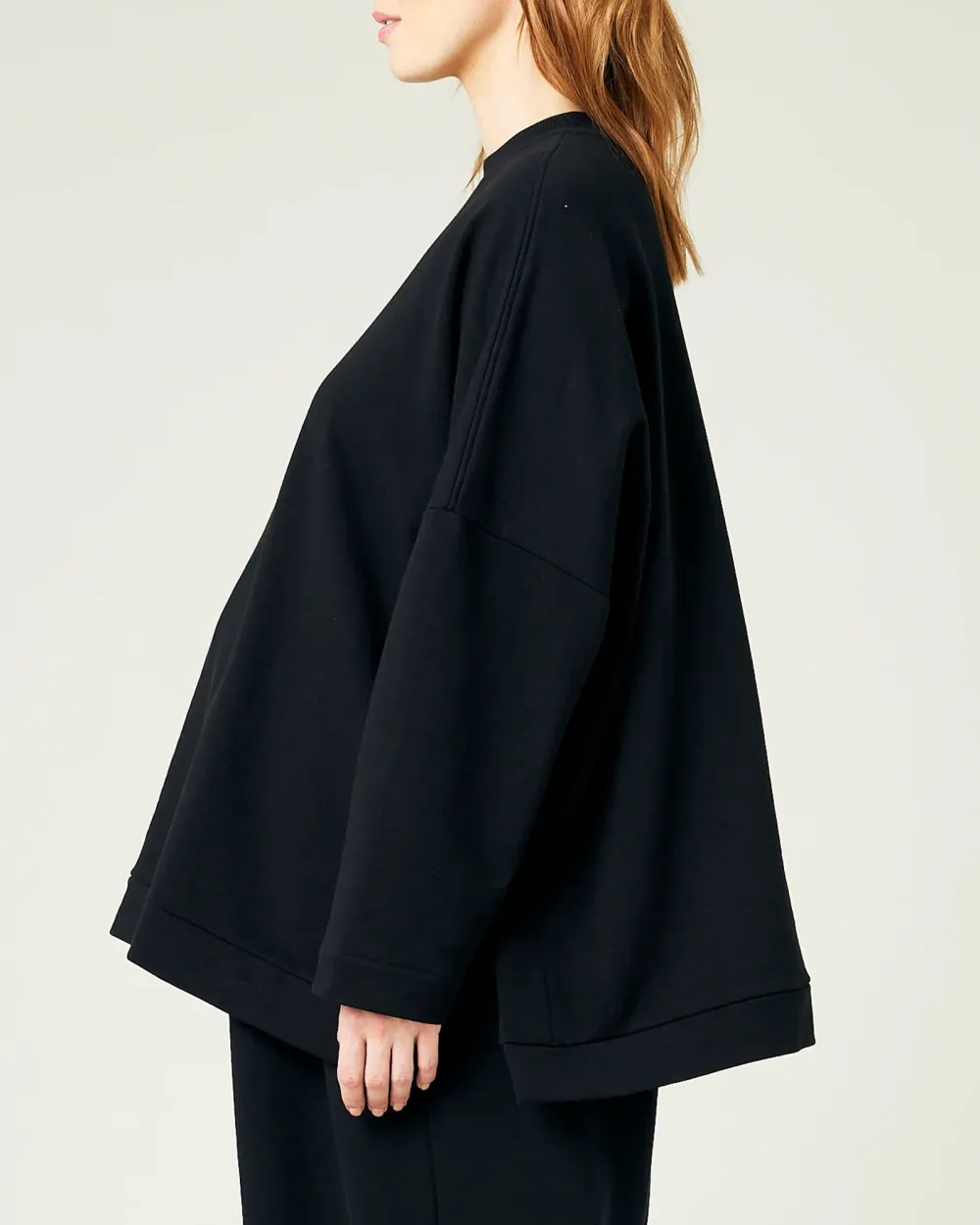 BLACK COTTON JERSEY TOP