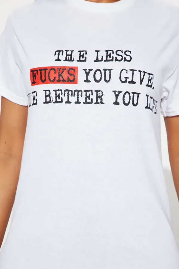No Fucks To Give Short Sleeve Tee - White
