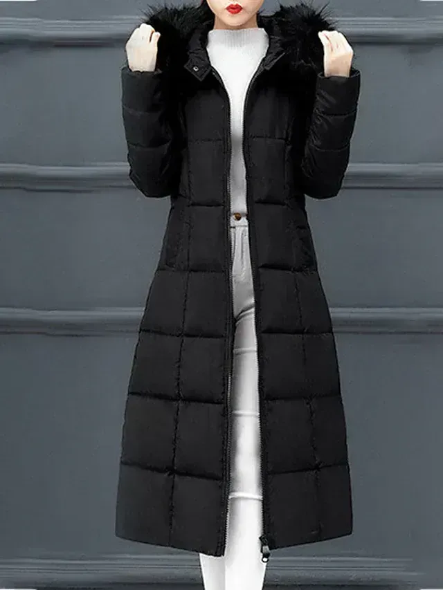 Women's Parka windbreaker hooded jacket casual full zipper pocket