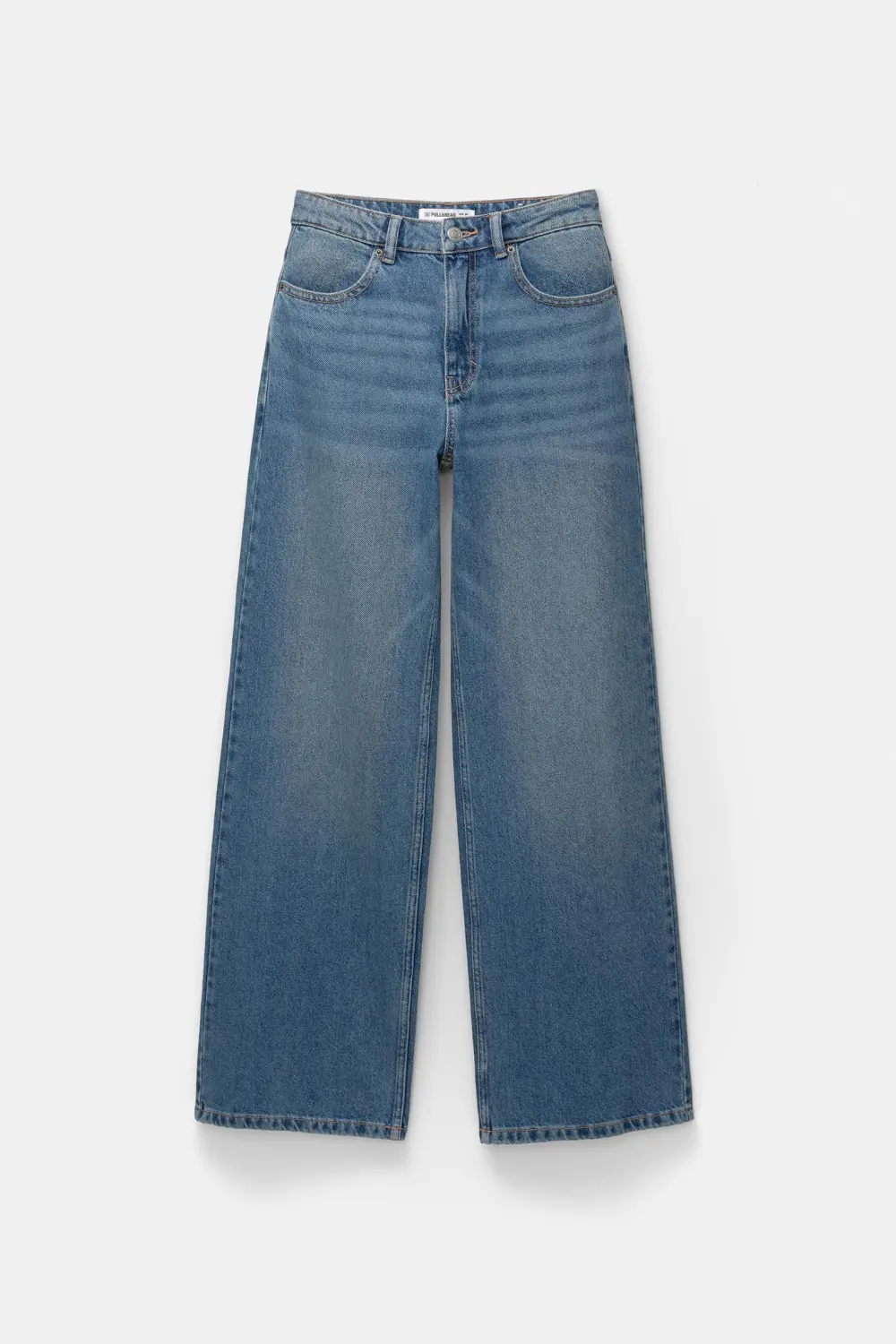 Jeans wide leg tiro alto