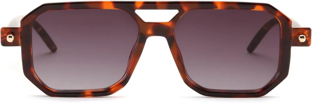 FEISEDY Vintage Square 70s Flat Aviator Sunglasses Women Men Classic Retro Stylish Frame UV400 Sunglasses B2622