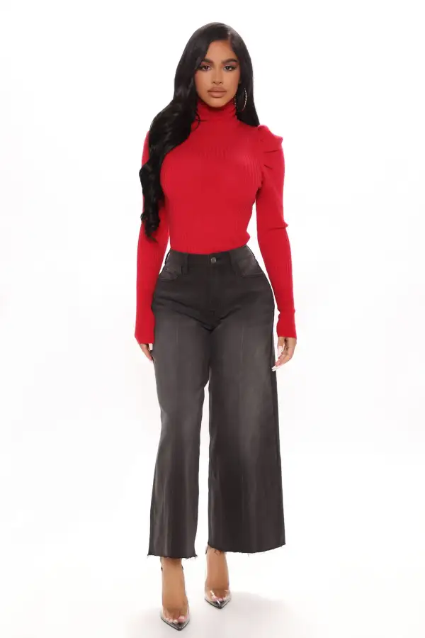 Get On With It Turtleneck Sweater - Red