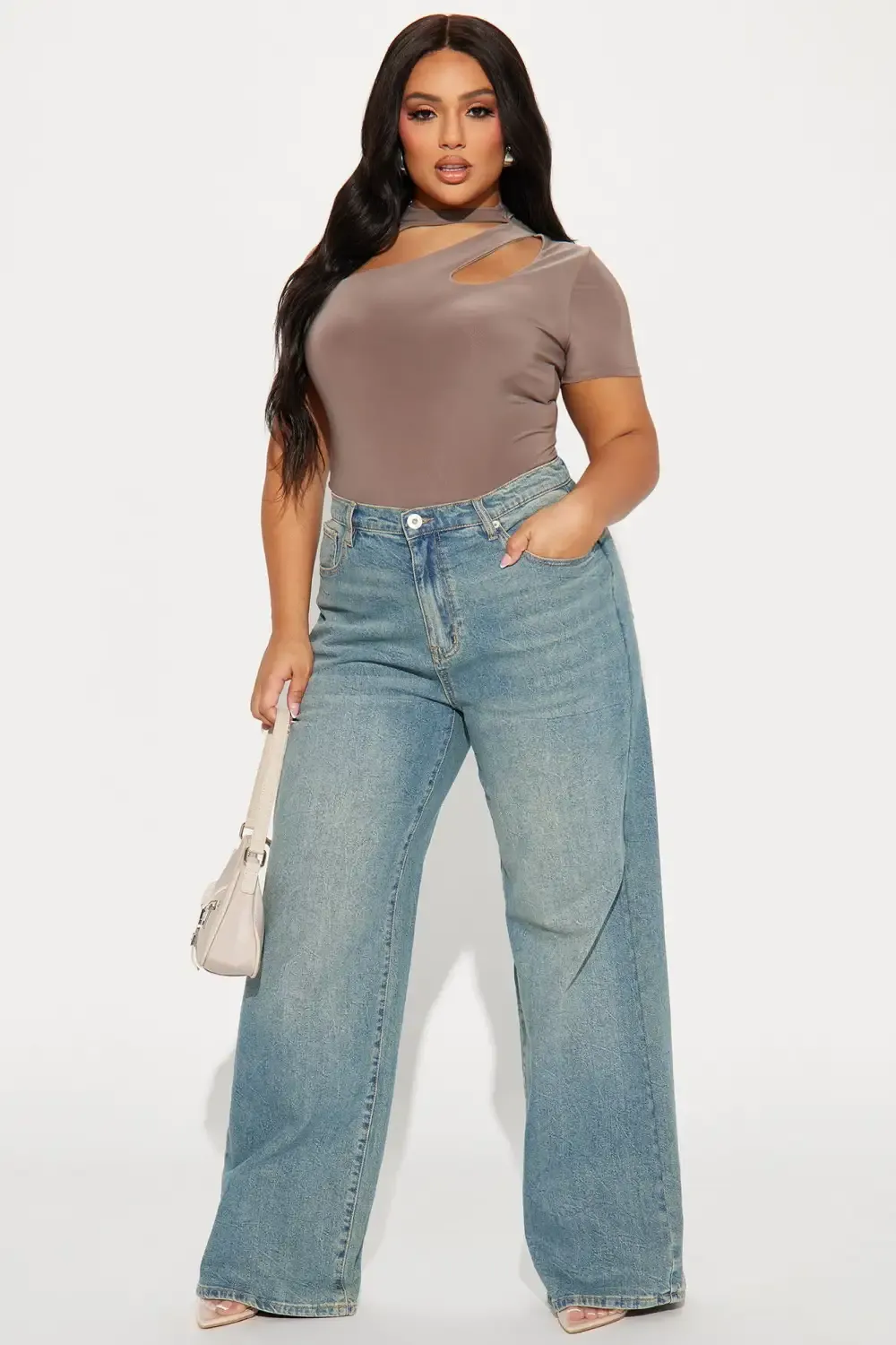 Keilani Short Sleeve Bodysuit - Mocha