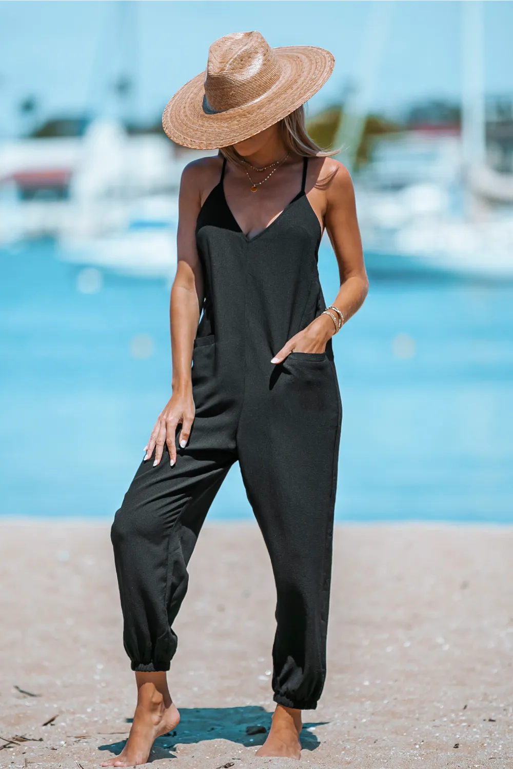 Sunday Brunch Aqua Jumpsuit