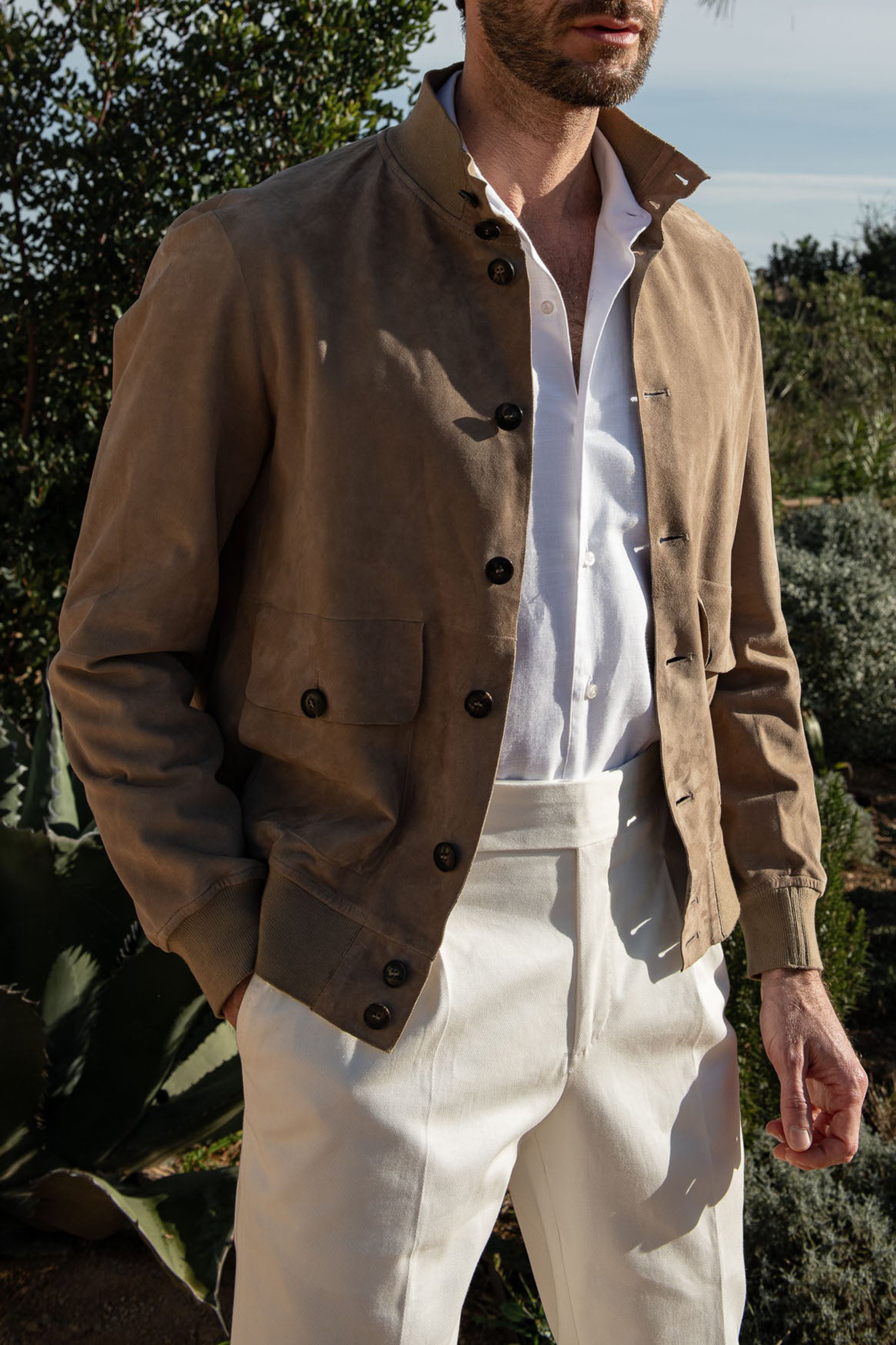 Beige Soft Suede  Jacket