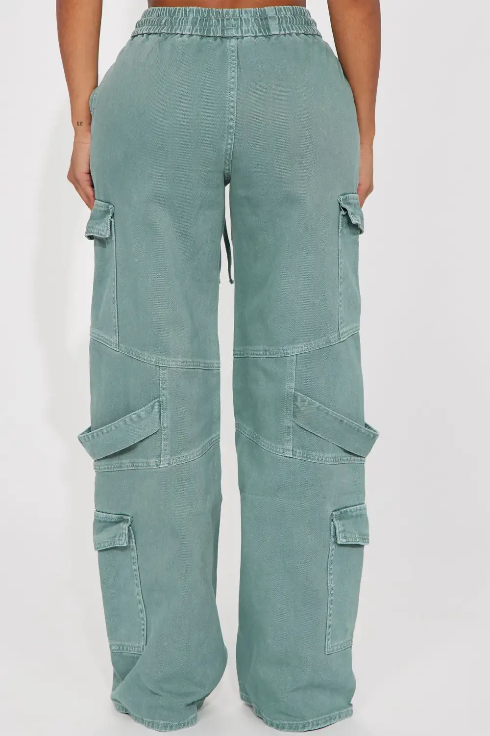 Know What To Do Non Stretch Cargo Jean - Green