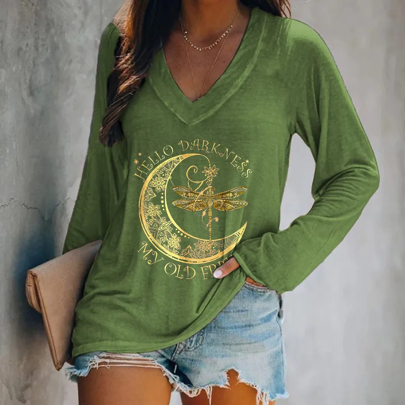 Hello Darkness My Old Friend Printed Women's T-shirt