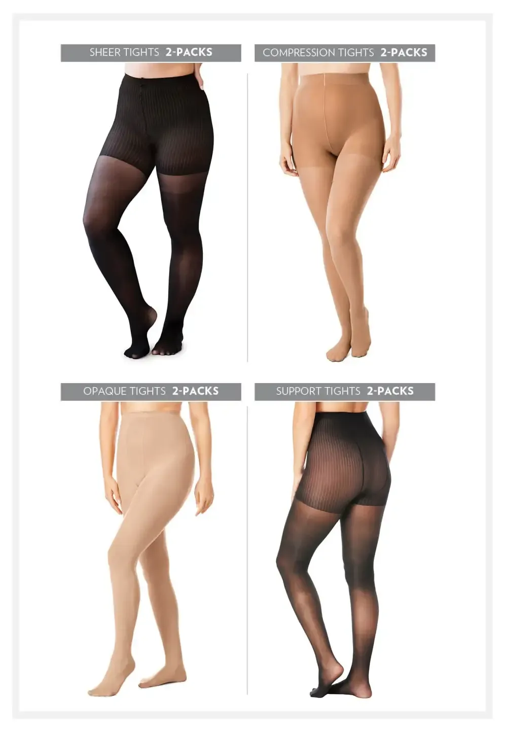 2-Pack Opaque Tights