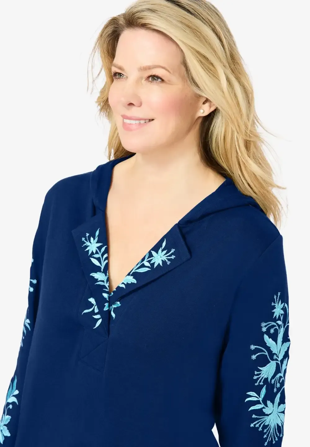 Embroidered Hoodie Sweatshirt