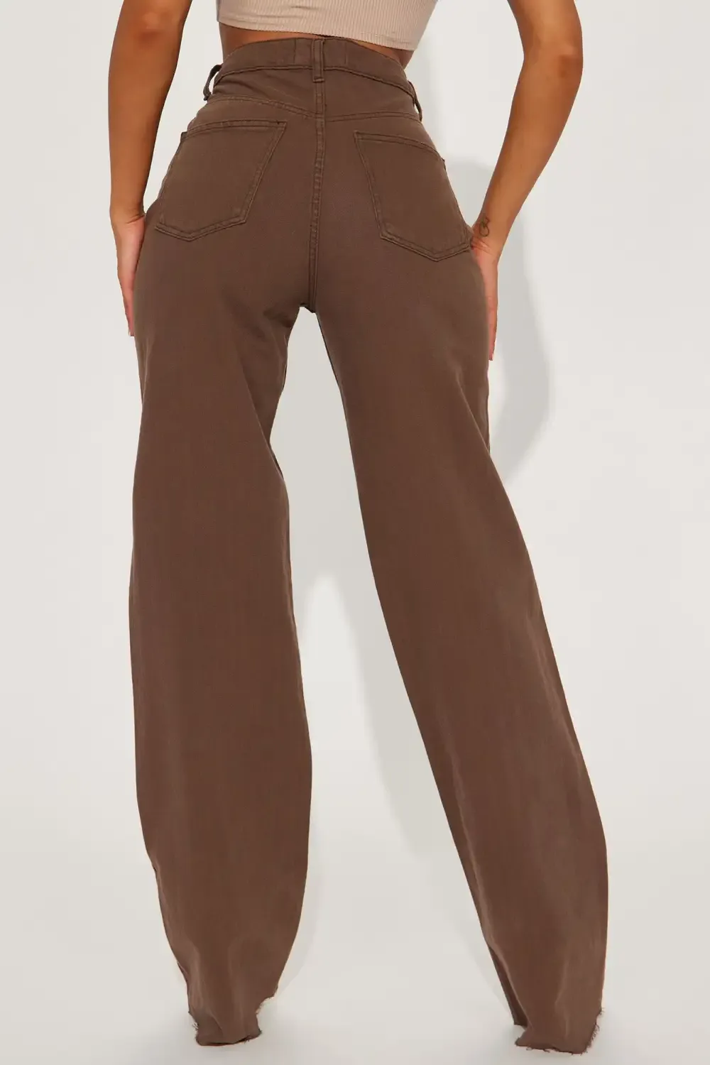 Tall Good Time High Waist Wide Leg Jeans - Brown