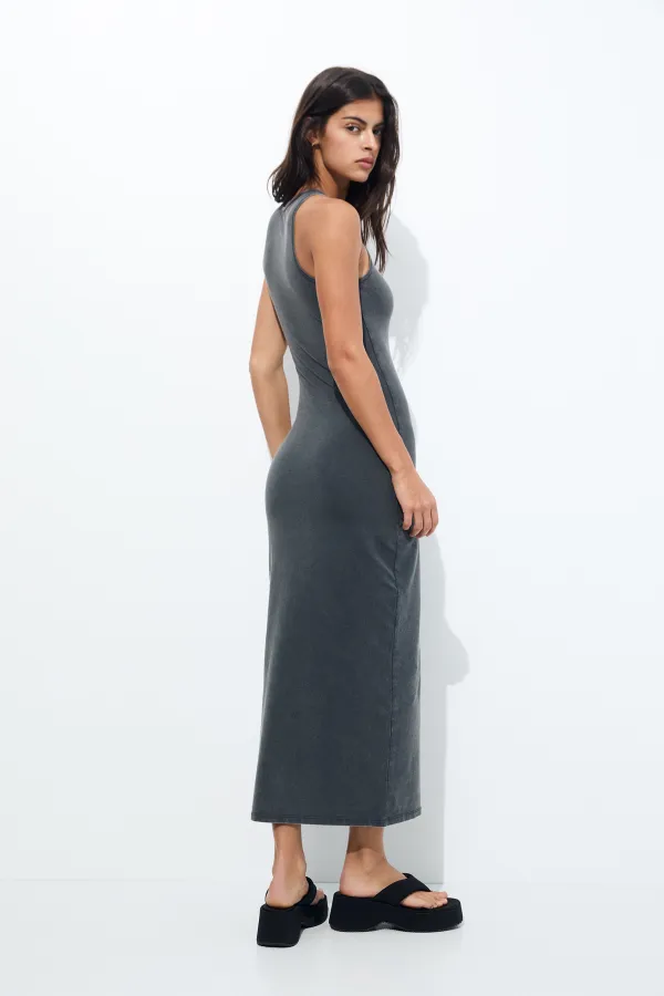 Vestido midi manga sisa halter