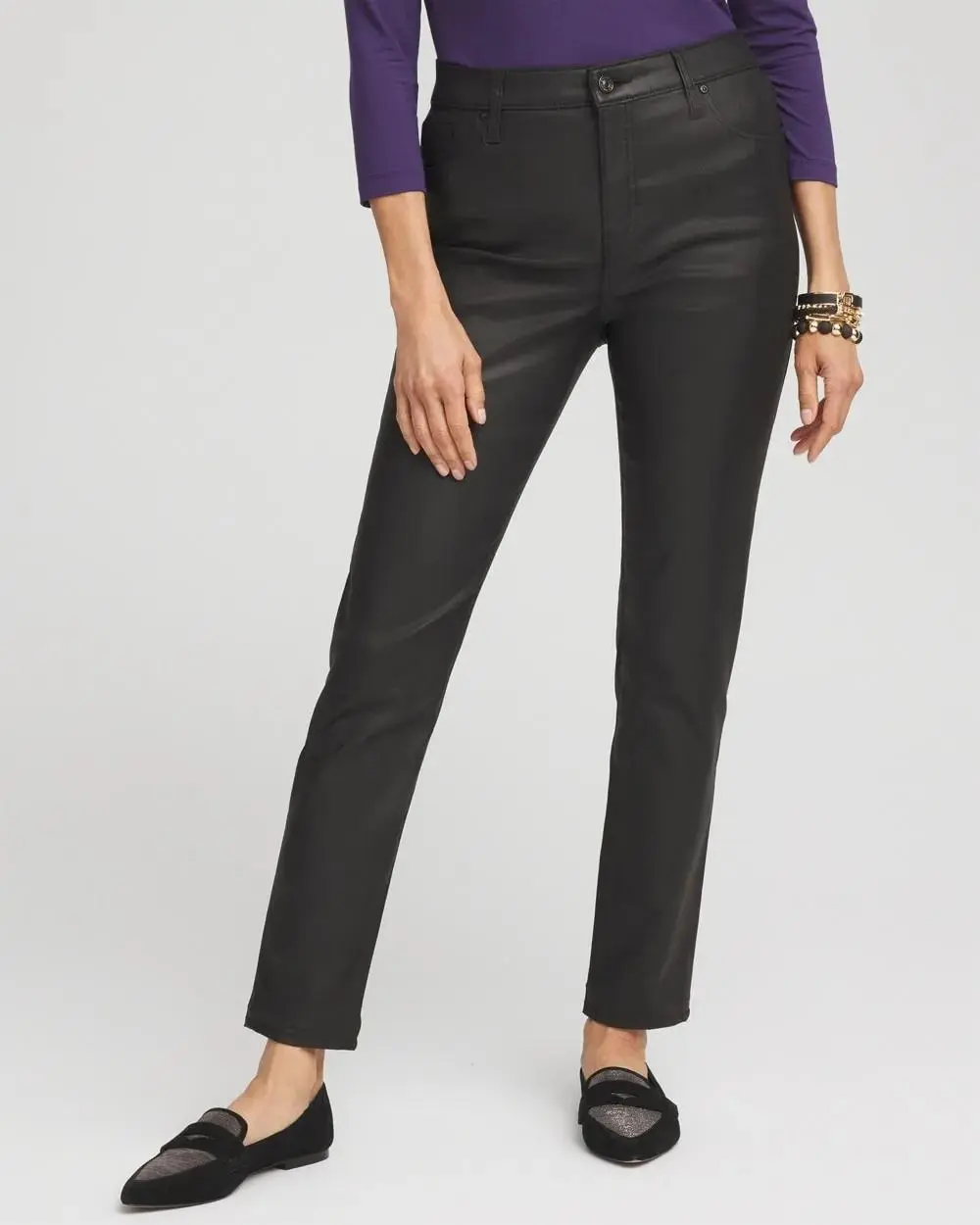 Girlfriend Coated Ankle Jeans