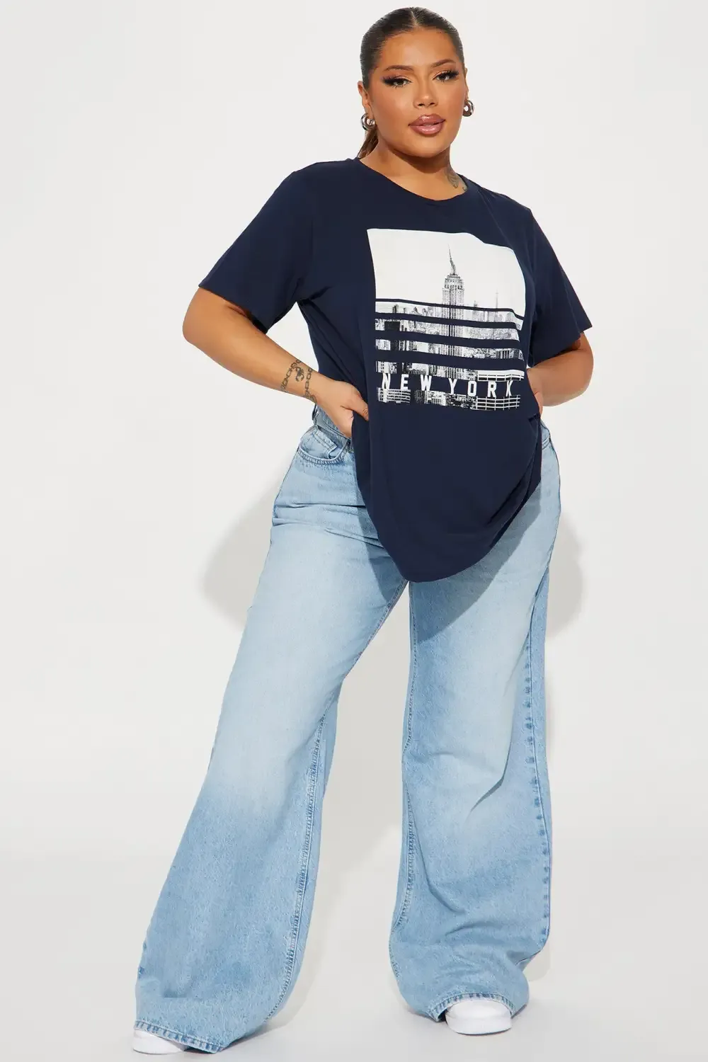 The Big City Short Sleeve Top - Navy