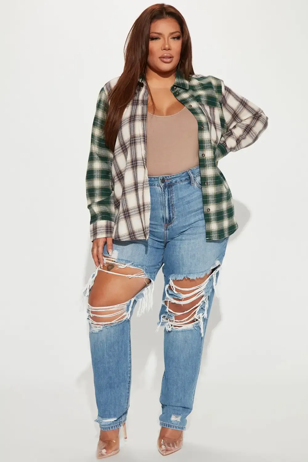 Tall Jax Distressed High Rise Boyfriend Jeans - Light Blue Wash