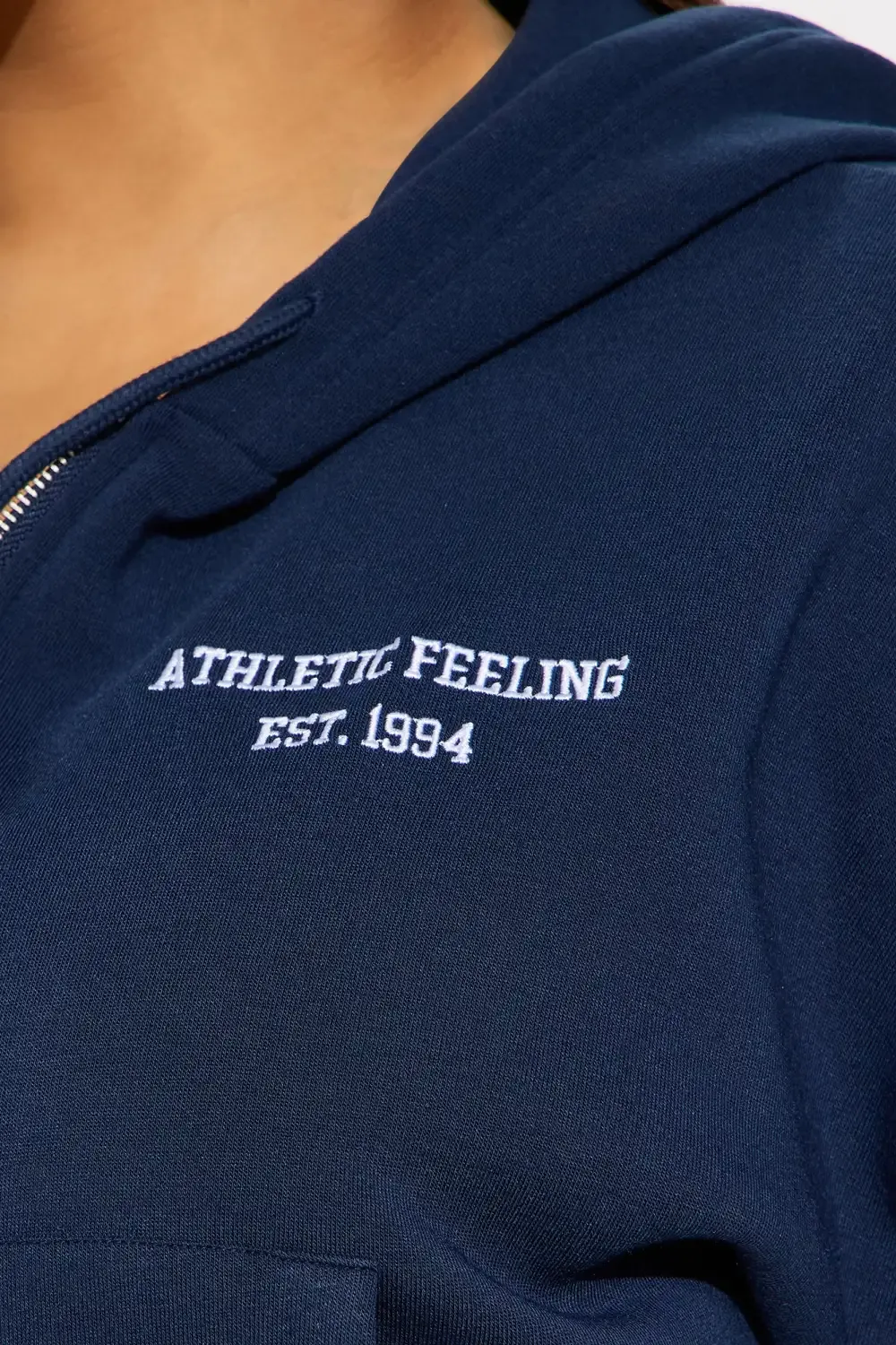 Teddy Sports Club Front Zip Hoodie - Navy