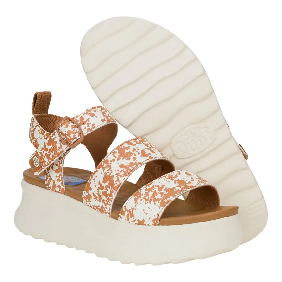 Delray Buckle Animal - Tan/White