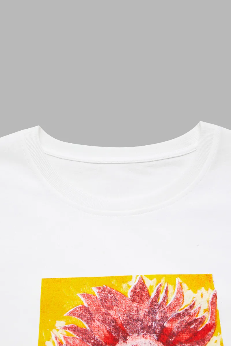 Charity Oil Paintings by Children Round Neck Short Sleeve T-Shirt