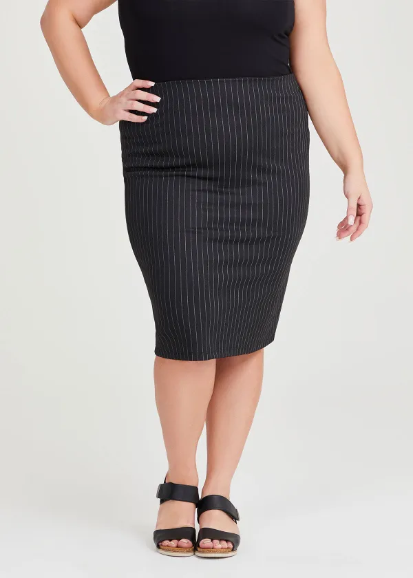 Pinstripe Pencil Skirt