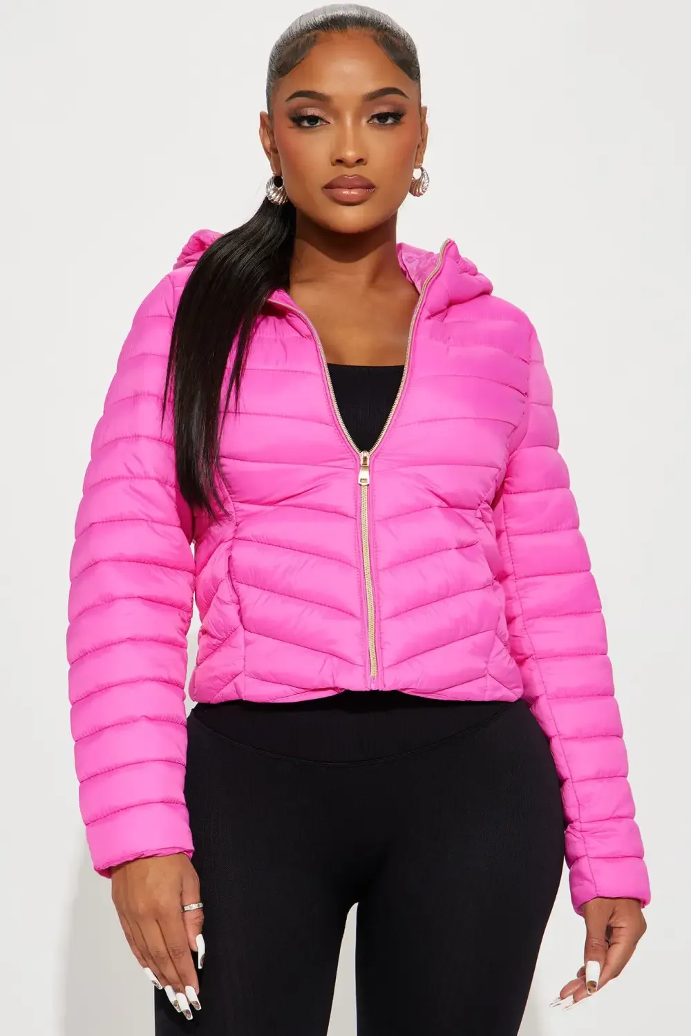 Cold Times Puffer Jacket - Hot Pink