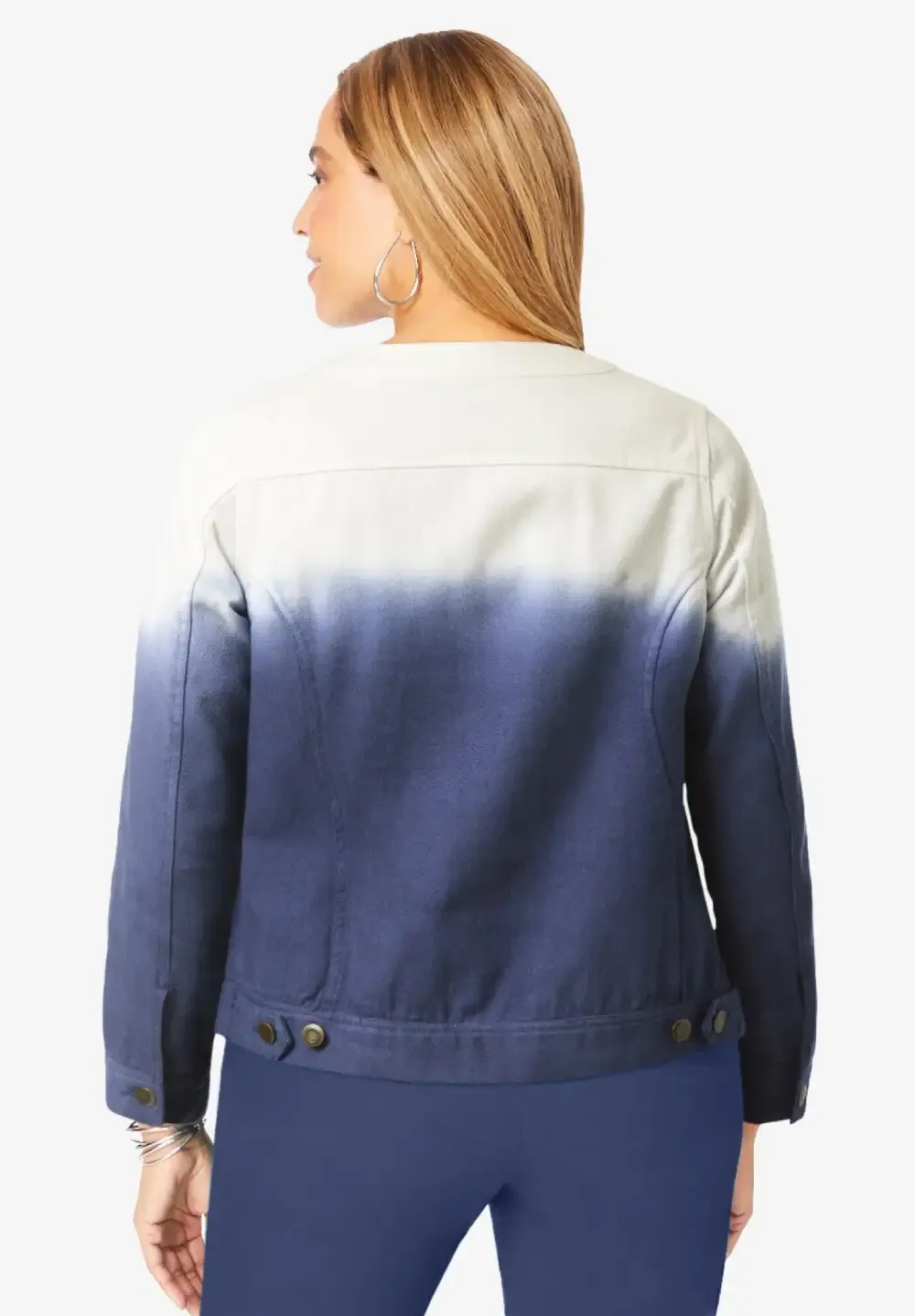 Collarless Denim Jacket