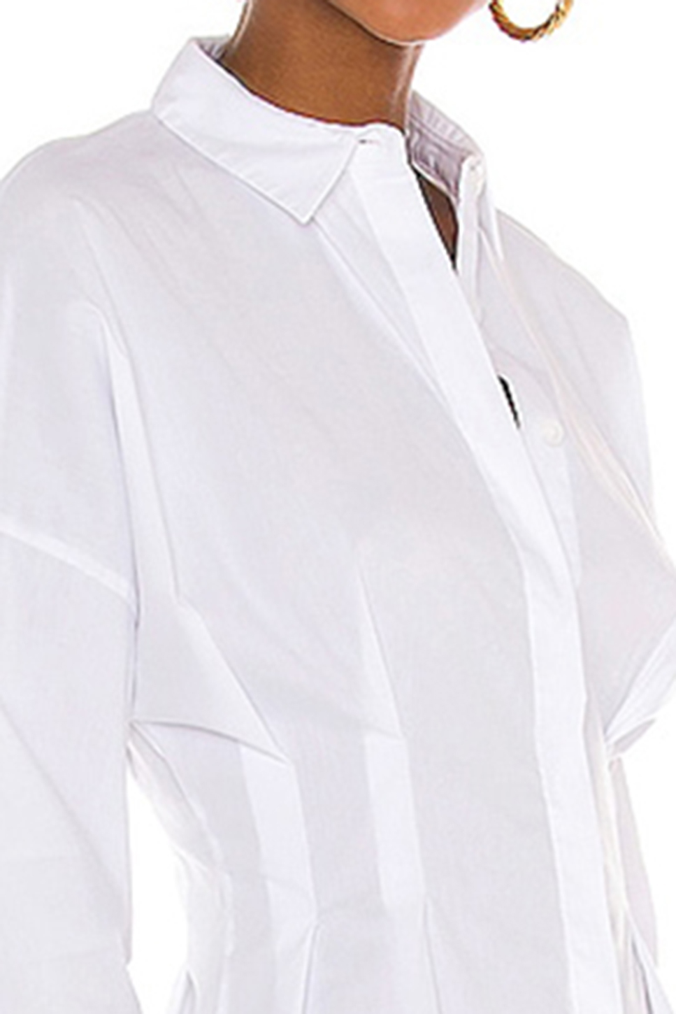 Rose Embroidered Oversized Shirt Dress