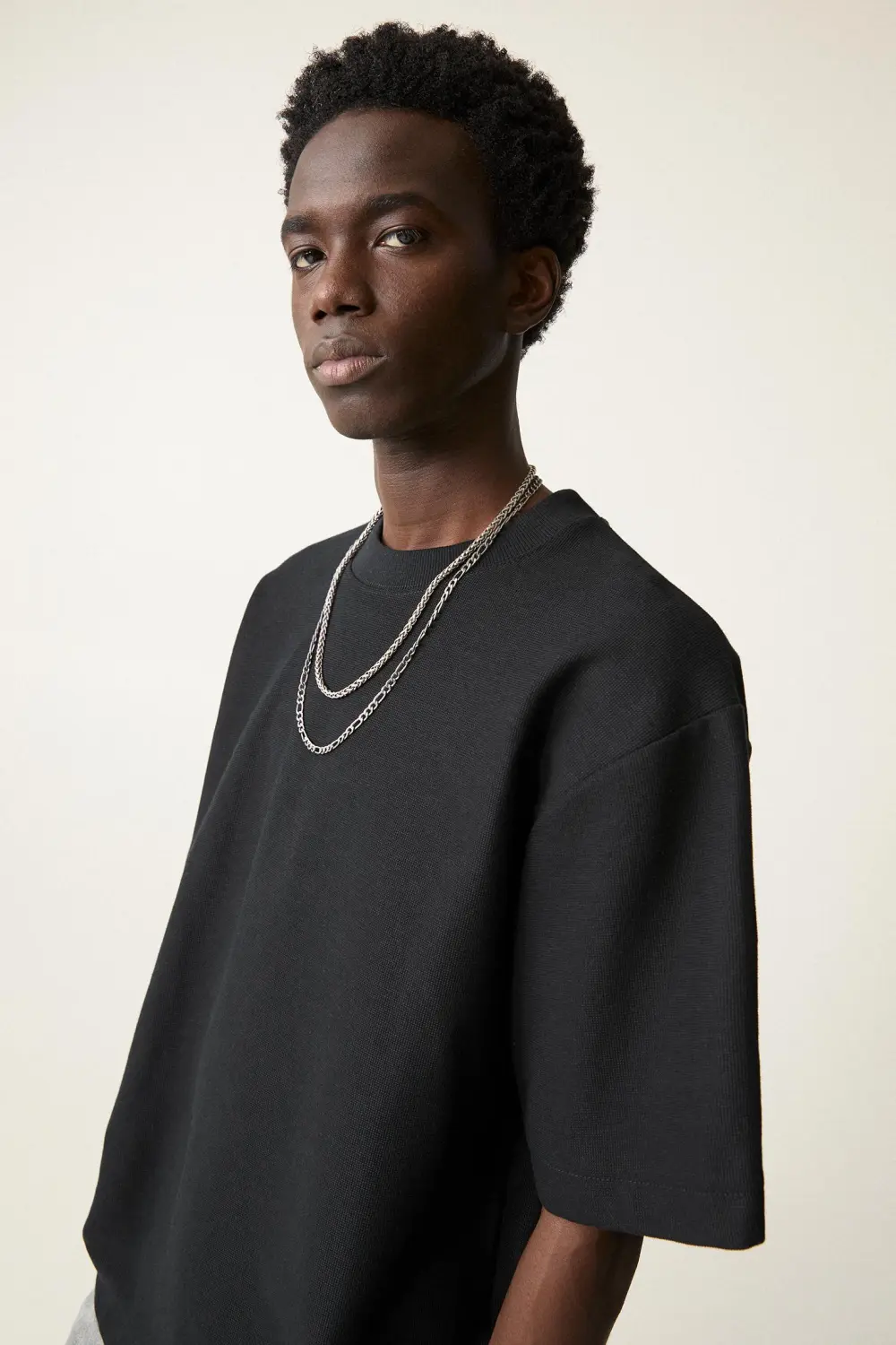 Textured short sleeve sweatshirt