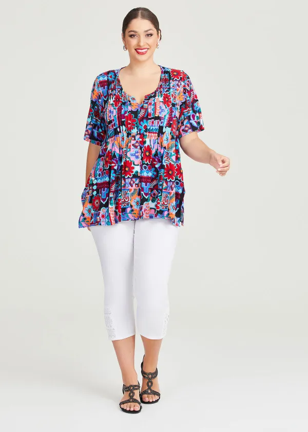 Natural Portifino Pintuck Top
