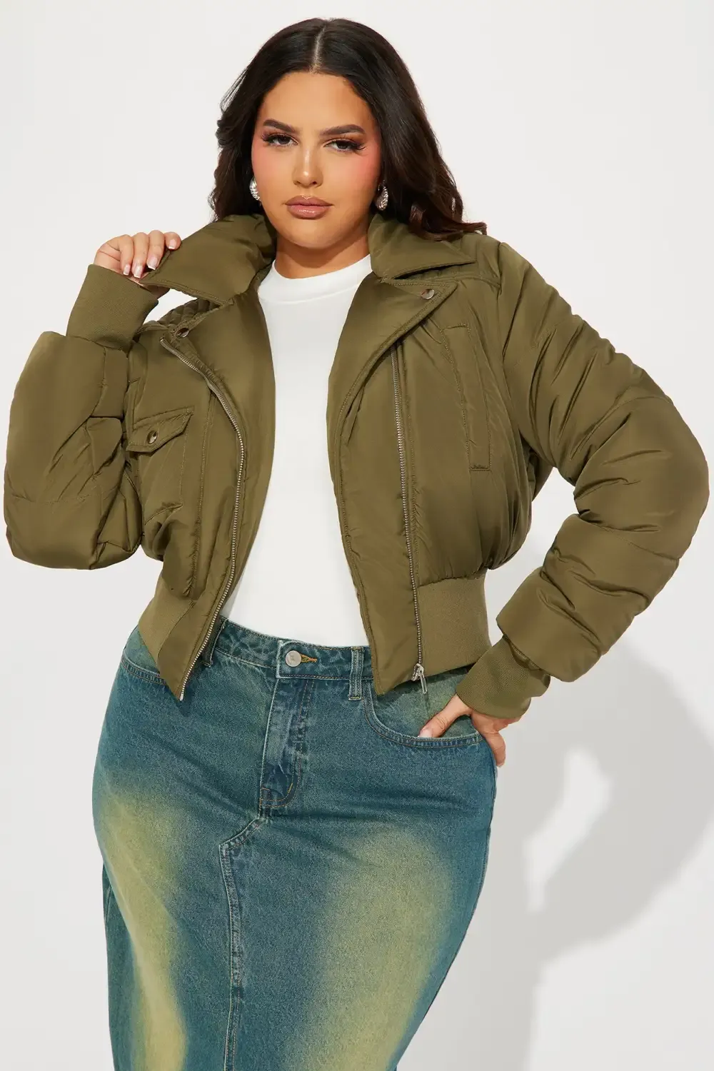 Sydney Street Puffer Jacket - Olive