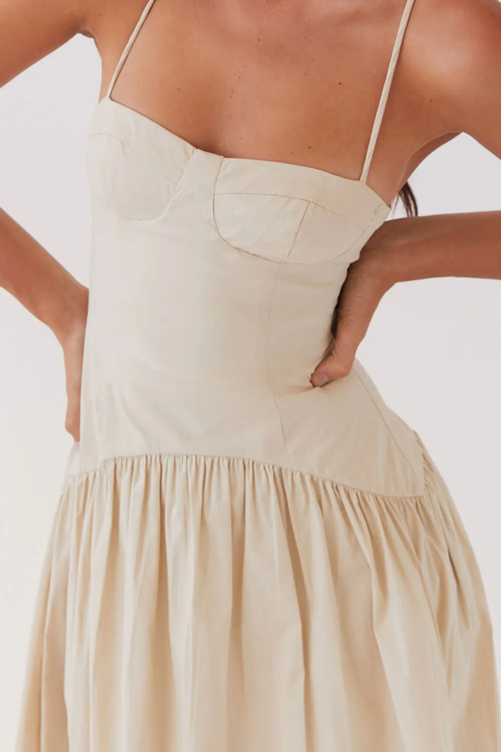 Yvette Corset Midi Dress - Desert Sage