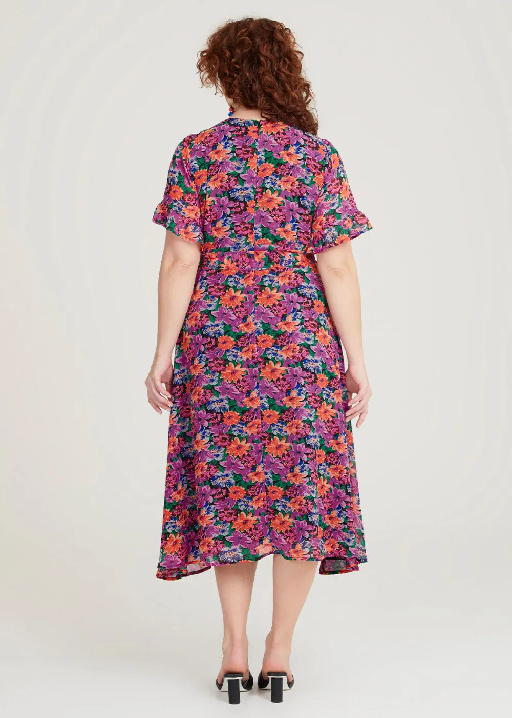 Ditsy Floral Chiffon Wrap Dress