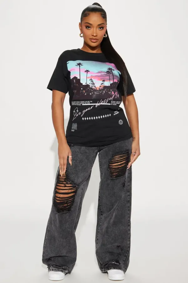 LA Sunsets Short Sleeve Tee - Black
