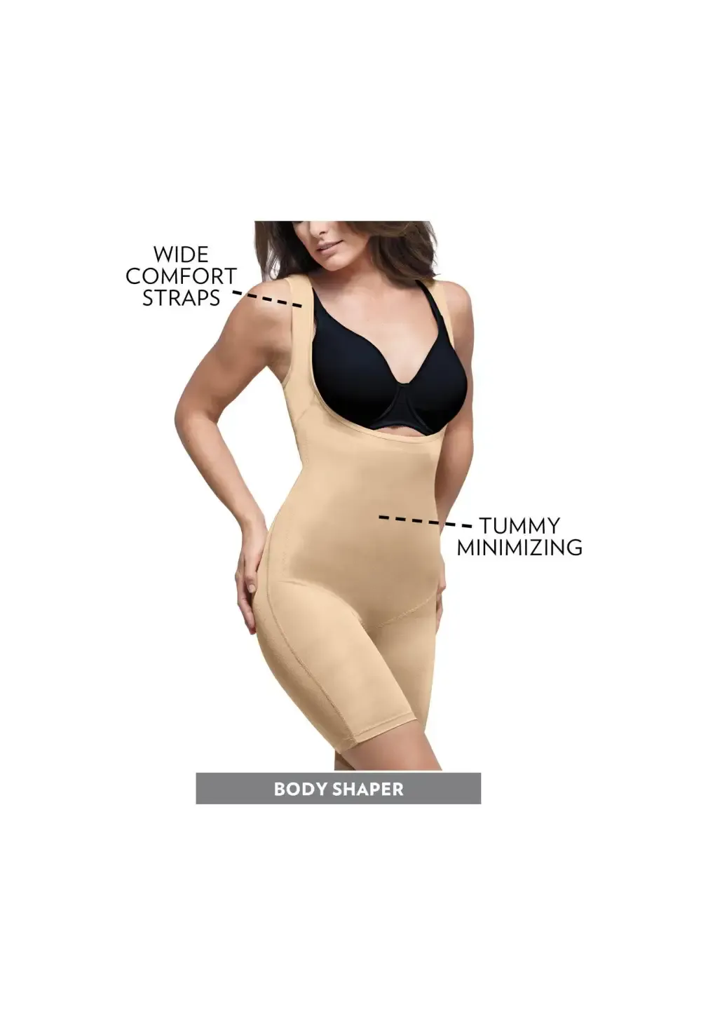 Power Shaper Firm Control Wear-Your-Own-Bra Body Shaper