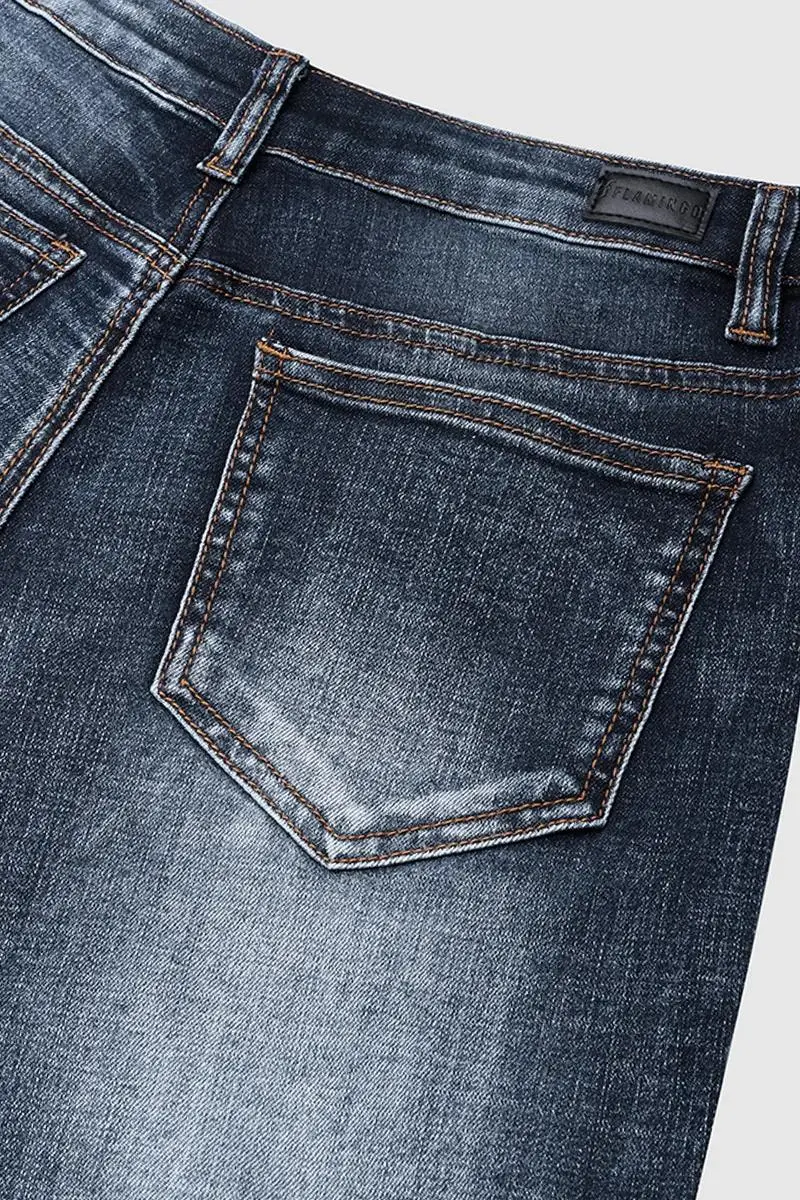 Ripped Rolled Hem Denim Bermuda Shorts Without Belt
