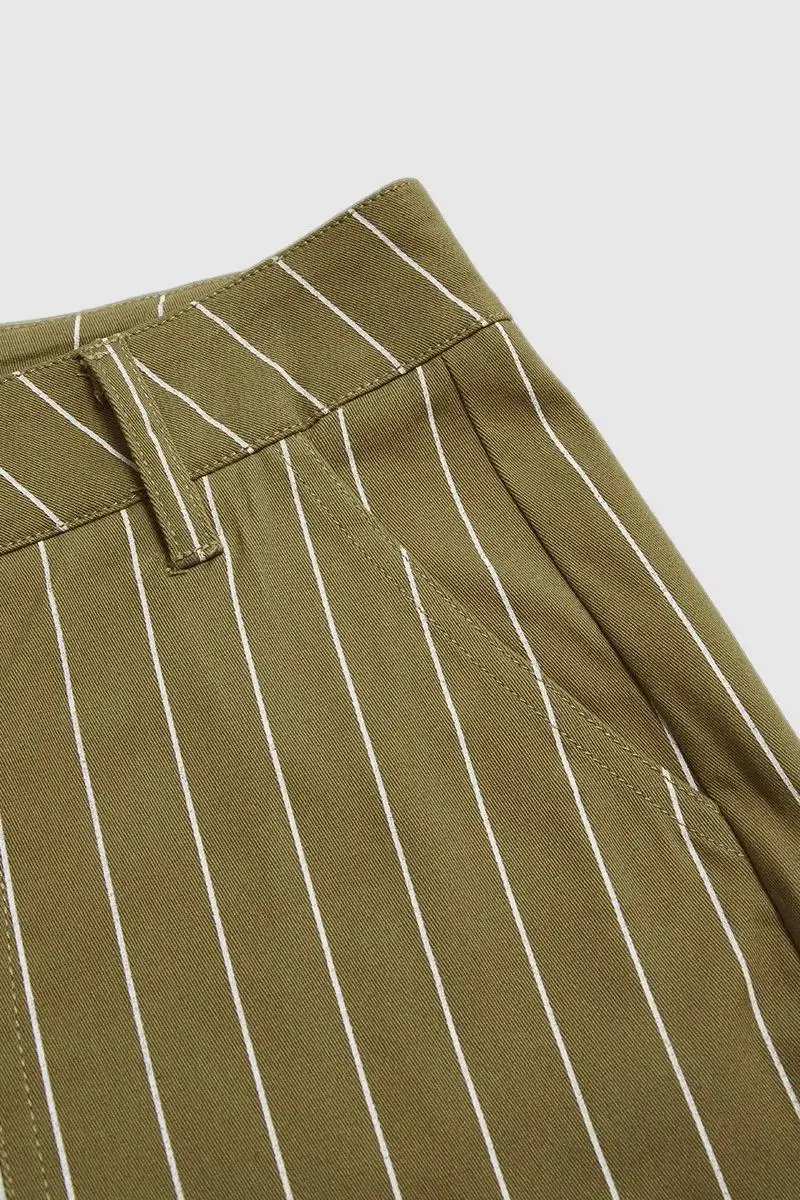 Striped Pattern Low Waist Straight Leg Pants