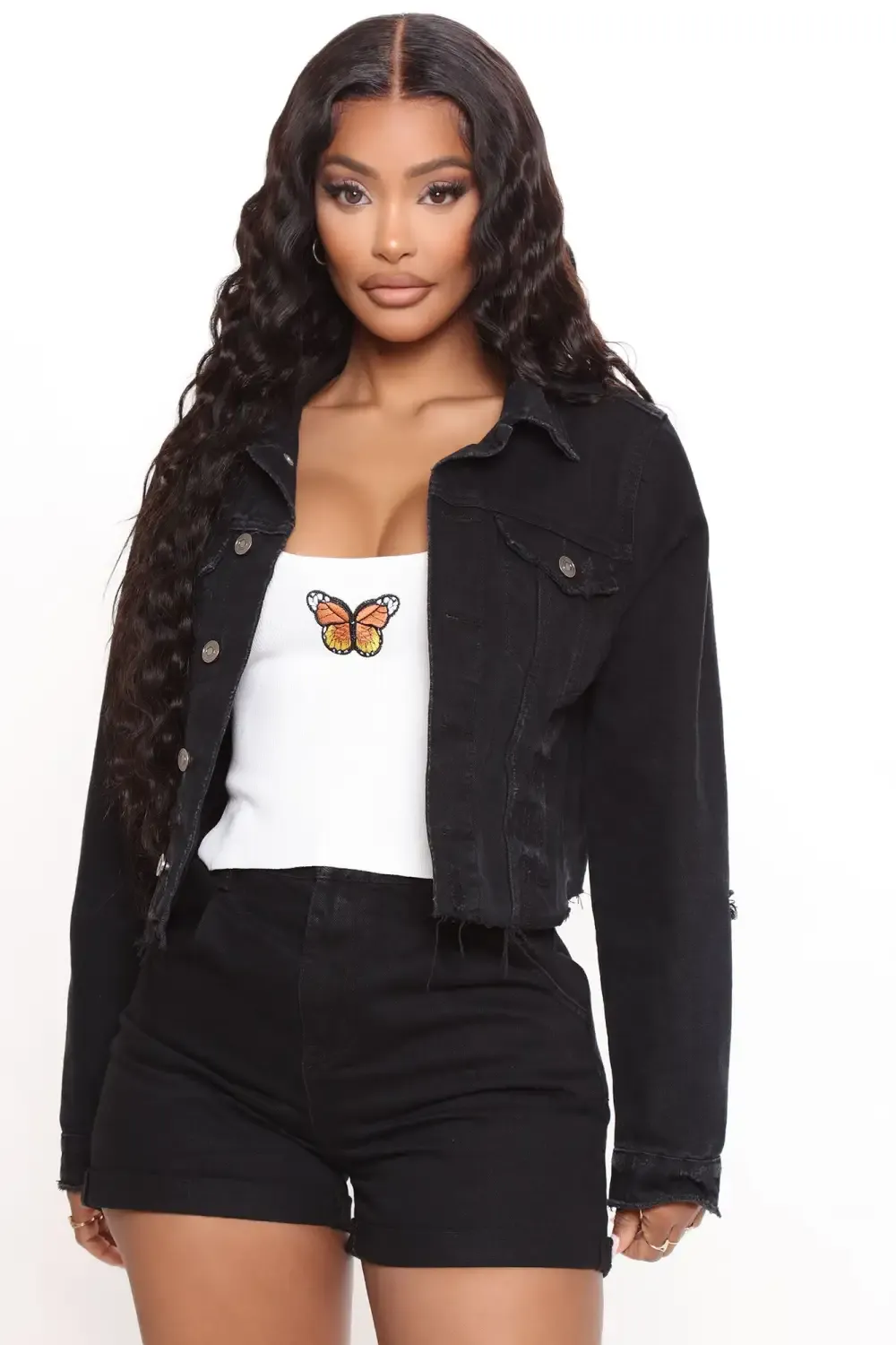 Natalia Denim Jacket - Black