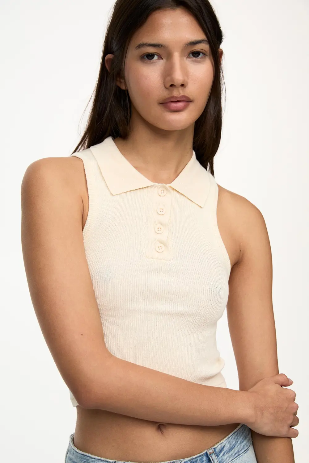 Polo collar top
