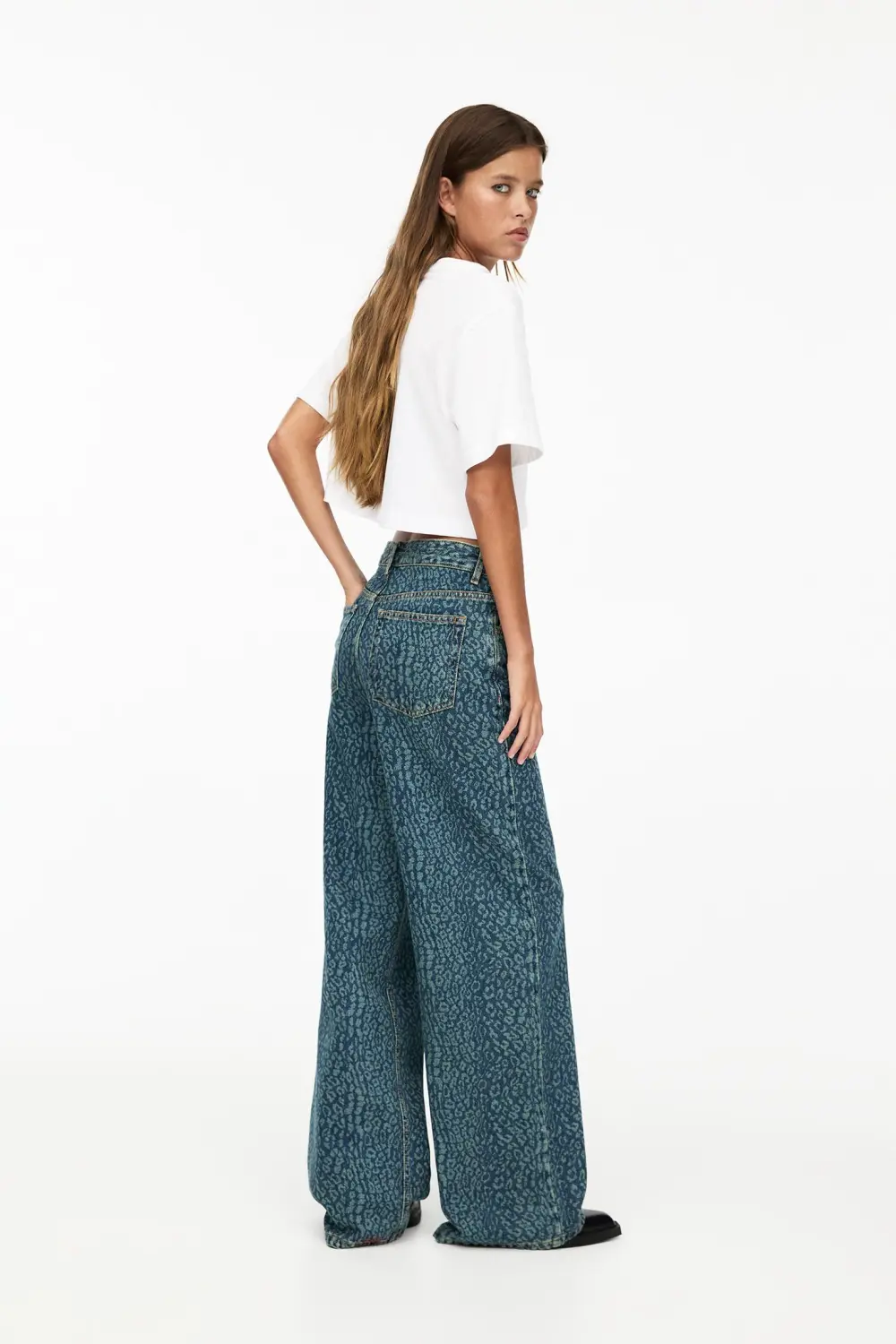 Jeans baggy leopardo