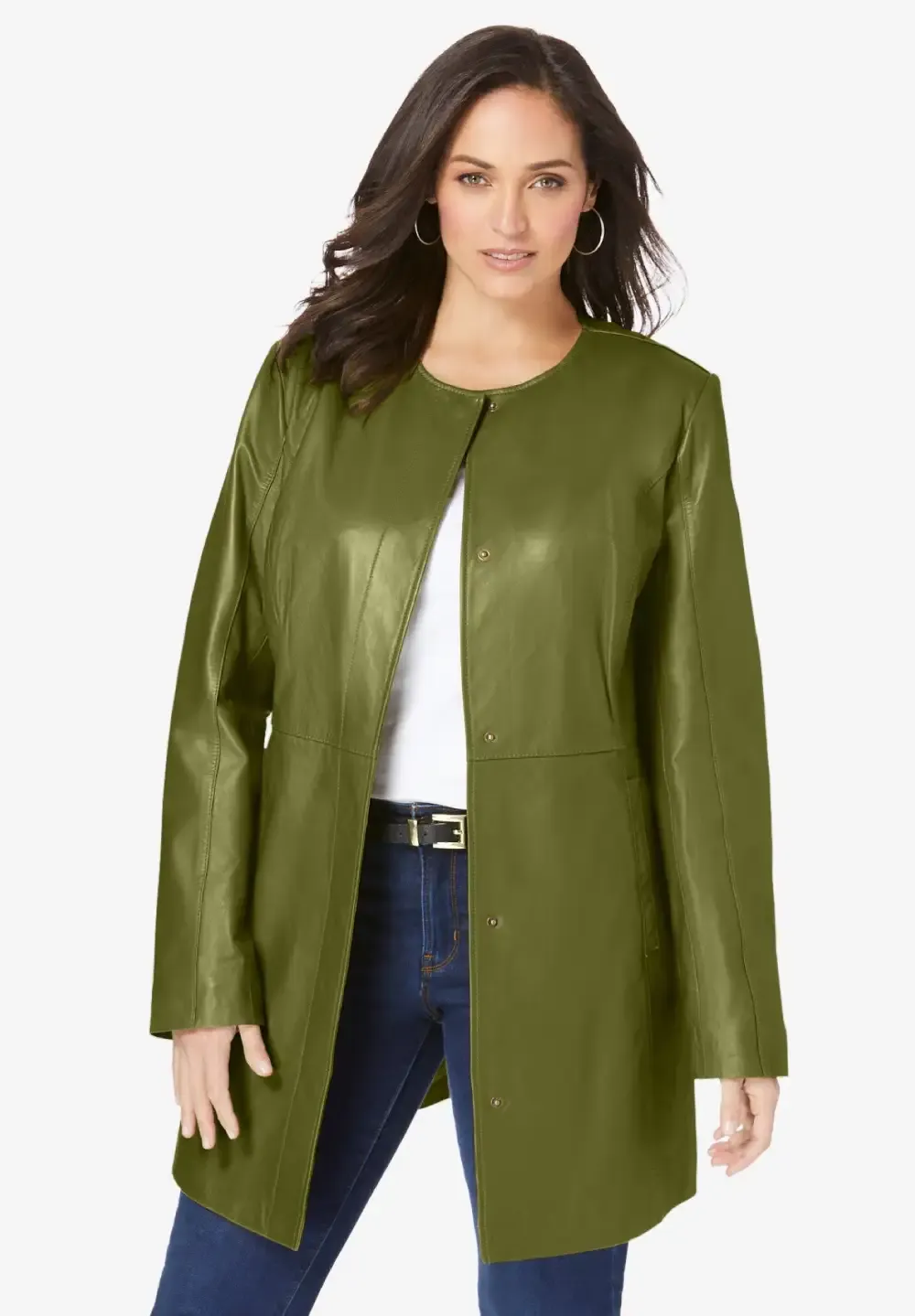 Three-Quarter Leather Jacket