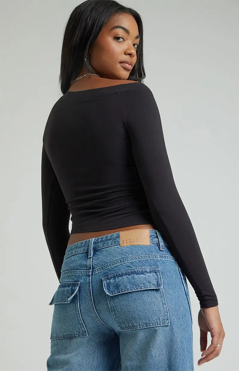 PacSun Casey Dark Indigo Low Rise Baggy Cargo Jeans