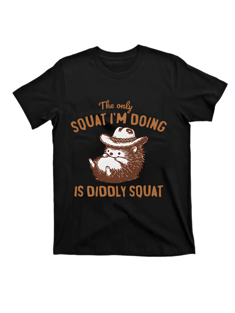 Lazy Hedgehog Print T-Shirt