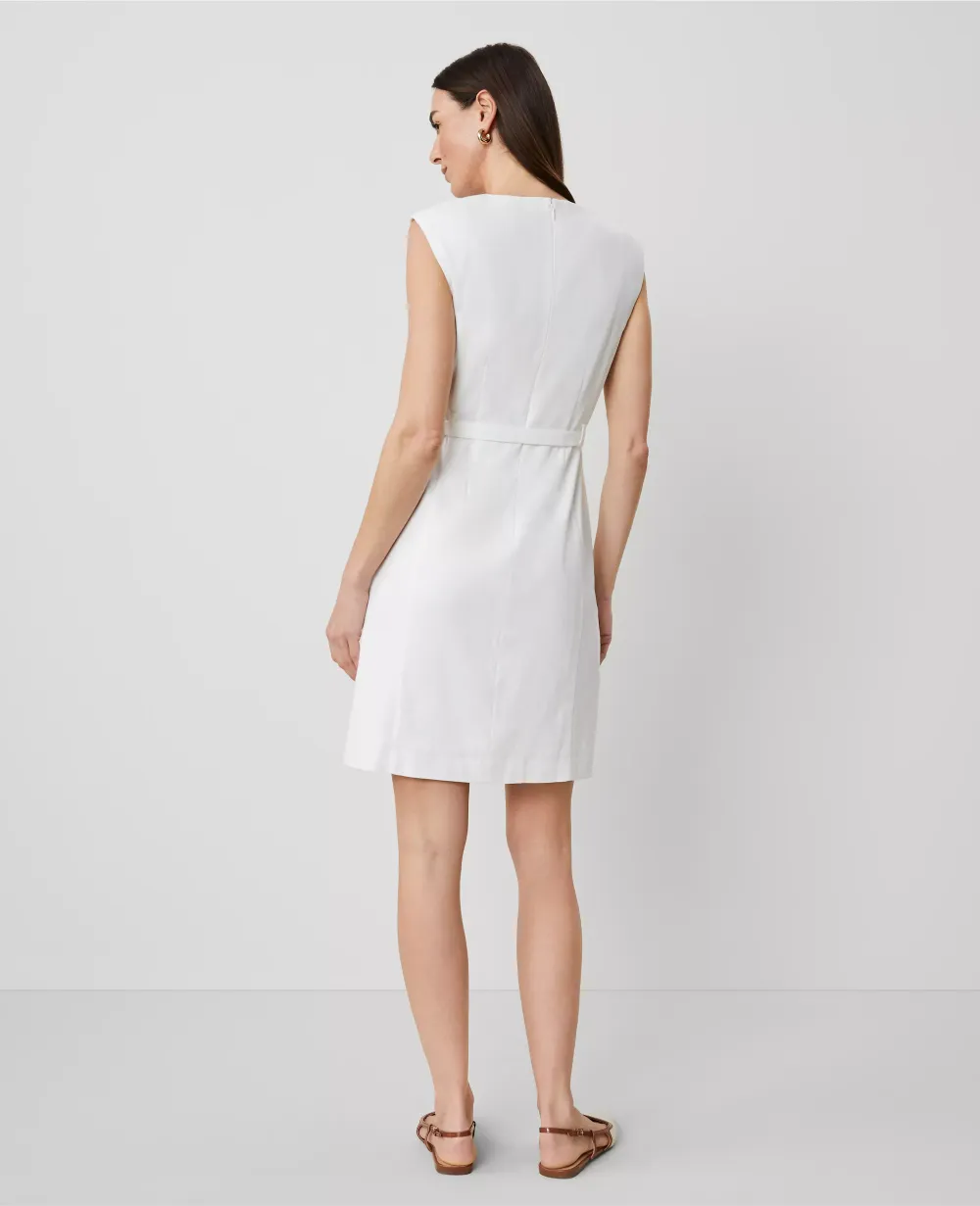 The Belted Shift Dress in Linen Blend