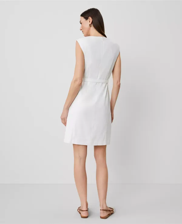 The Belted Shift Dress in Linen Blend