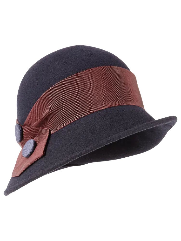 Wool Felt Cloche With Side Button