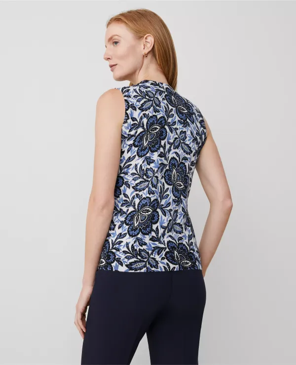 Floral Crew Neck Sweater Shell