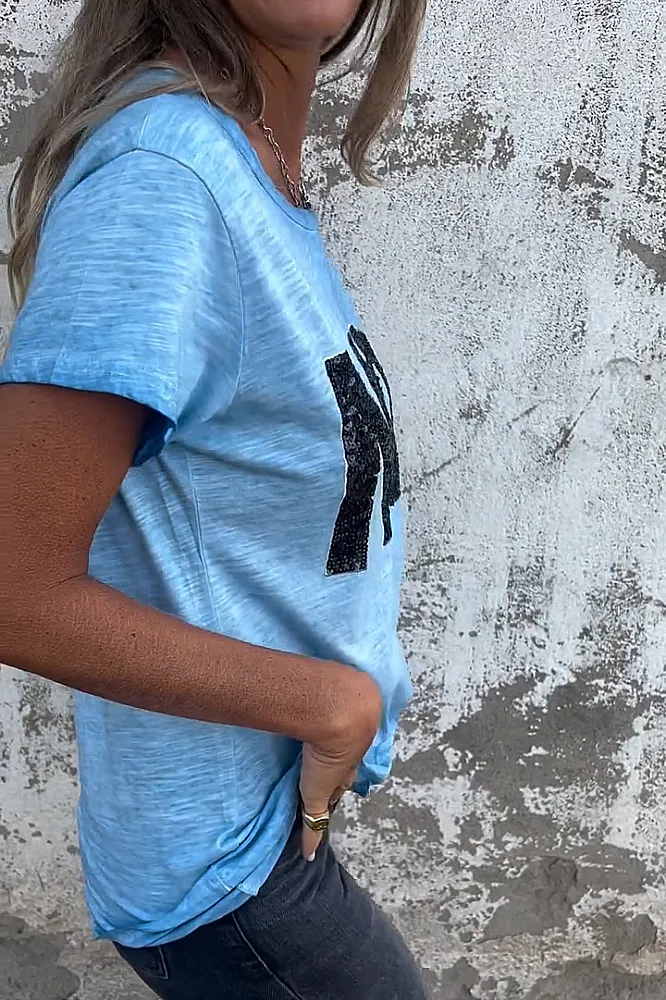 Women's sequin pattern casual T-shirt
