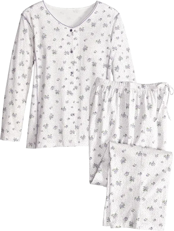 Women's Sweet Violets Cotton Knit Pajama Set