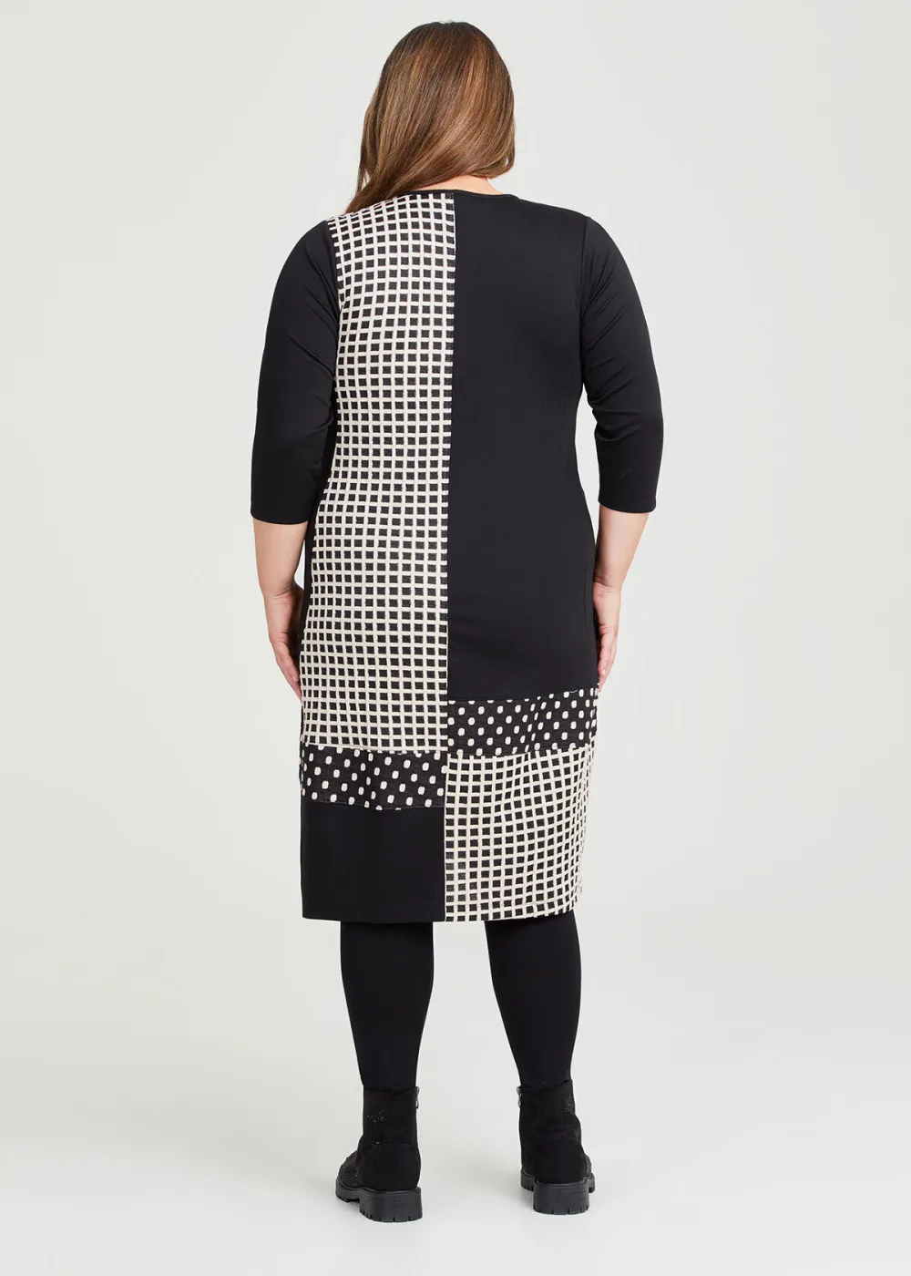 Spliced Jacquard Dress